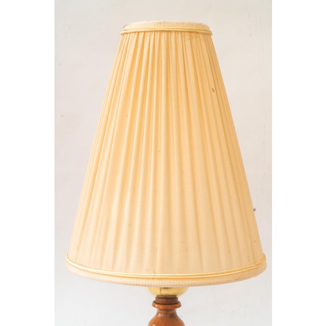 Wood Table Lamp with Fabric Shade, Vienna, Austria, 1950s For Sale - Image 6 of 9