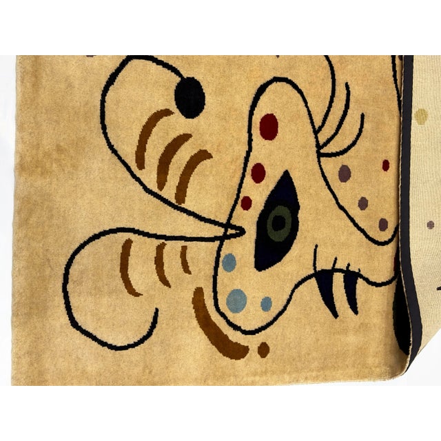 Textile French Artistic Designed After J. Miro Rug 6'0" X 6'7'' For Sale - Image 7 of 12
