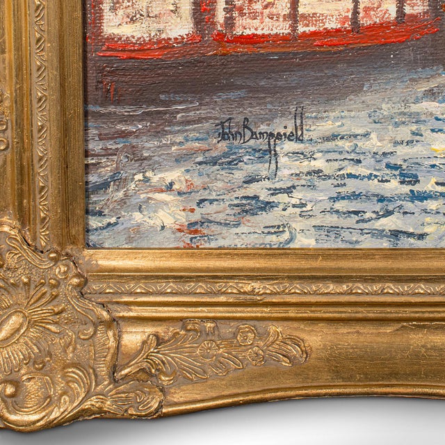 1980's Large Vintage Edwardian Street Painting For Sale - Image 10 of 11