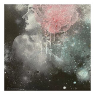 Andromeda, 2021, Hand Painted Screen Print with Diamond Dust For Sale