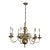 Late 20th Century Large Eight Light Brass Chandelier in the Dutch Queen Anne Style For Sale