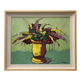 Jacques Loiseau (French, B.1920) "Jarre Aux Lupins" Original Oil on Canvas For Sale