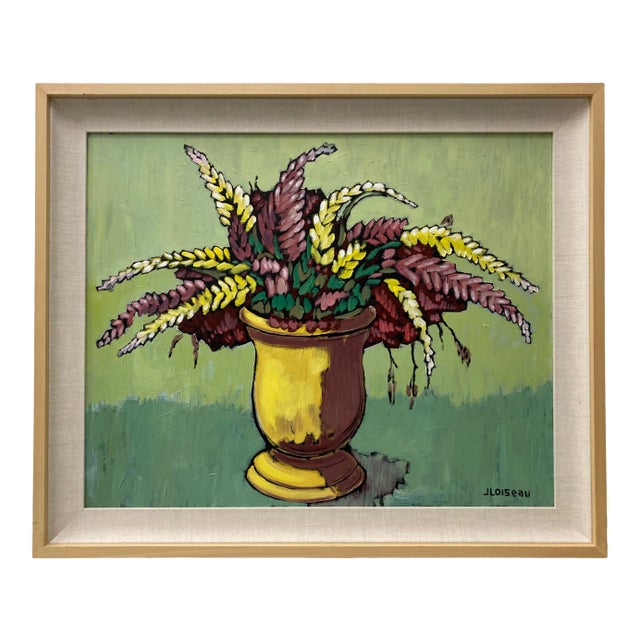 Jacques Loiseau (French, B.1920) "Jarre Aux Lupins" Original Oil on Canvas For Sale