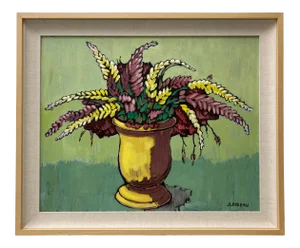 Jacques Loiseau (French, B.1920) "Jarre Aux Lupins" Original Oil on Canvas