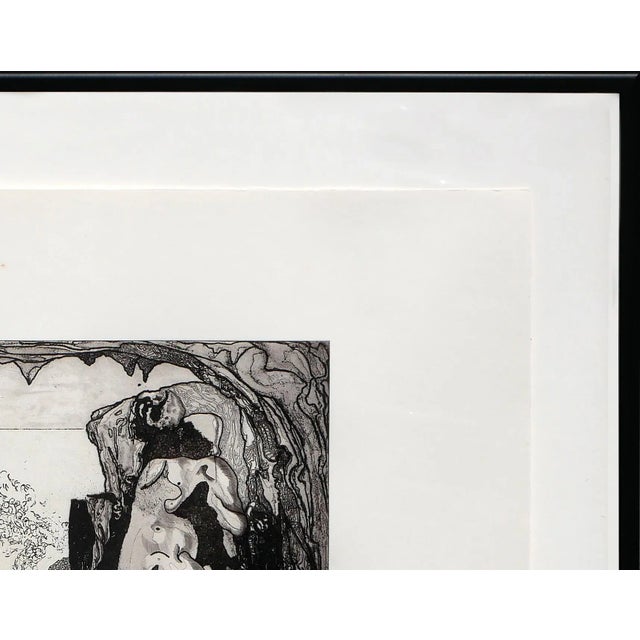 1975 Black and White Abstract Figurative Etching Edition 98/200 by Jorge Castillo For Sale - Image 4 of 12