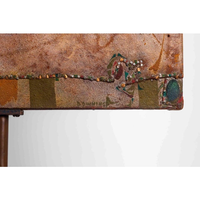 1980s Joe Downing Mixed Media Rawhide Painting For Sale - Image 9 of 12