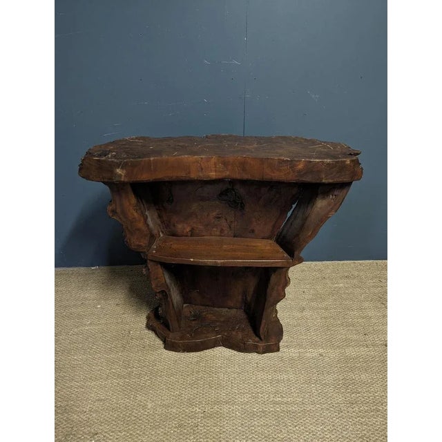 Wood Brutalist Tree Trunk Console Bar For Sale - Image 7 of 11