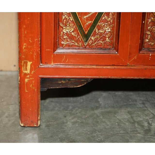 Vintage Chinese Lacquered Sideboard For Sale - Image 6 of 18