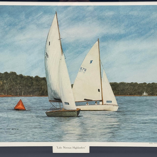 Coastal Cotton Ketchie Lake Norman Highlanders Signed Numbered Framed Print 322/750 26x22 For Sale - Image 3 of 12