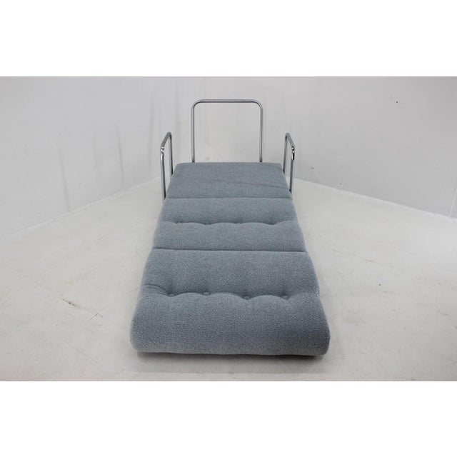 Convertible Chrome Lounge Chair in Bouclé, Czechoslovakia, 1970s For Sale - Image 14 of 18