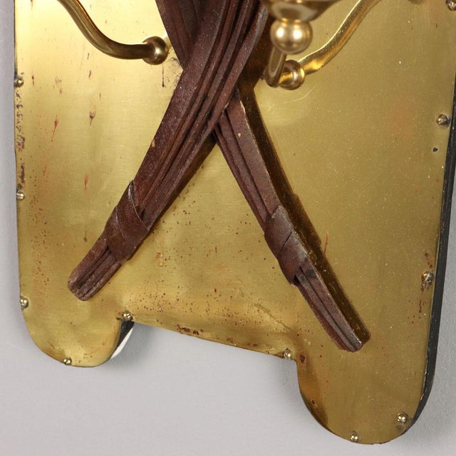 Brown Wall Lights in Wrought Iron, Set of 2 For Sale - Image 8 of 9