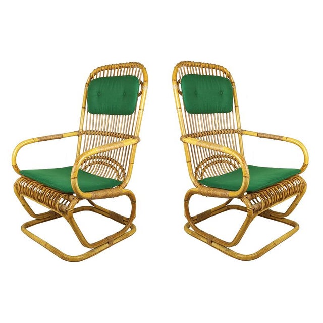 Mid-Century Modern Italian Armchairs in Rattan and Rush, 1960s, Set of 2 For Sale - Image 13 of 18