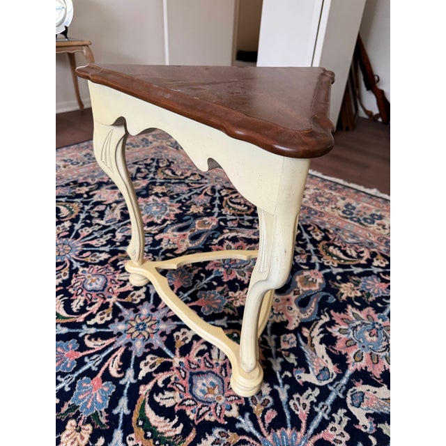 Vintage French Provincial Triangular End Accent Table Enhance your home with this beautiful vintage French Provincial end...