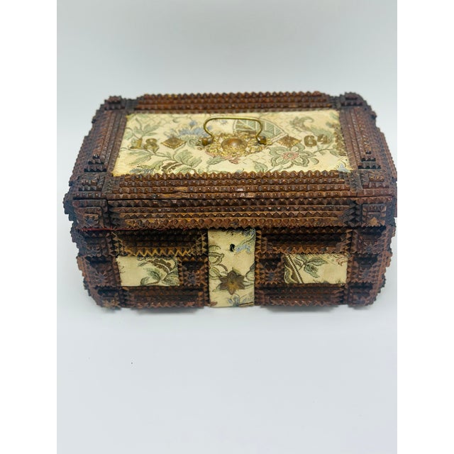 Antique Tramp Art Box For Sale - Image 11 of 12