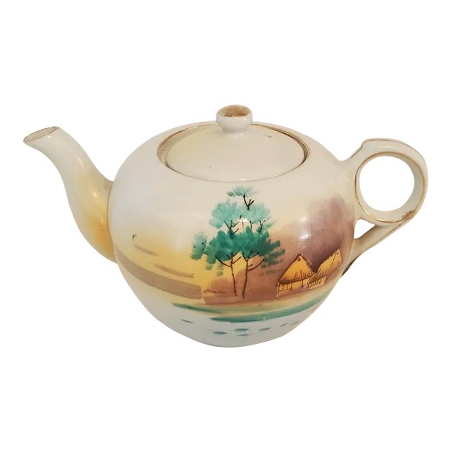 Mid 20th Century Hand-Painted Tea Pot For Sale