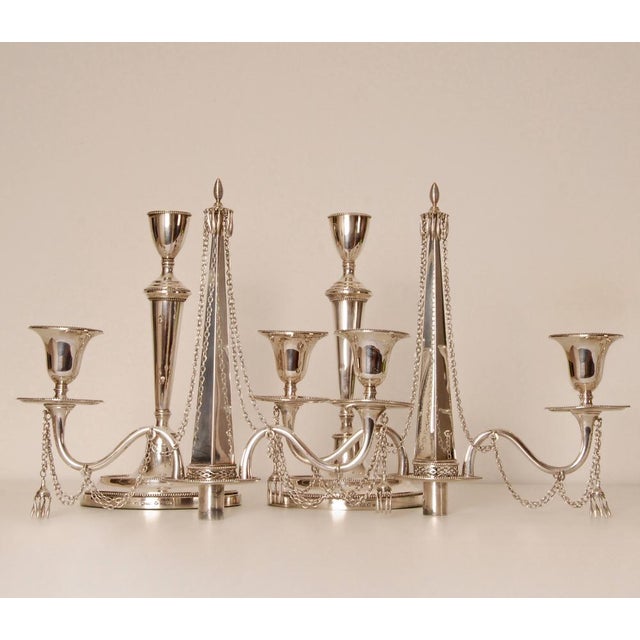 Antique Empire Sterling Silver Candleholders, 1853, Set of 2 For Sale - Image 13 of 16