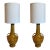 Global Views Large Mid-Century Style Camel Glaze Lamps - Pair. For Sale