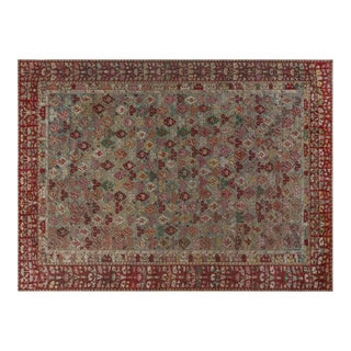 Antique Turkish Ghiordes Rug with Floral Design For Sale