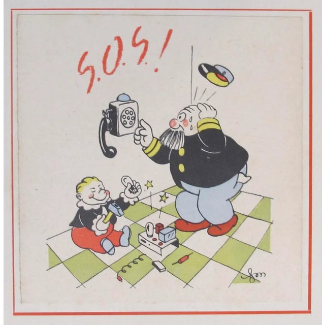 1930s Italian Art Deco Matted Advertisement, Radio Televisione For Sale - Image 4 of 4