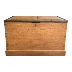 Mid 20th Century Wood and Brass Trunk