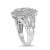 Haus of Brilliance Sterling Silver 1 Cttw Diamond Pear-Shaped Triple Halo Cluster Ring - Size 7 For Sale - Image 4 of 6