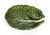 Green Majolica Cabbage Leaf Chip & Dip or Crudité Platter For Sale - Image 11 of 11