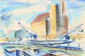 Charles Blaze Vukovich Pastel Drawing - Cranes