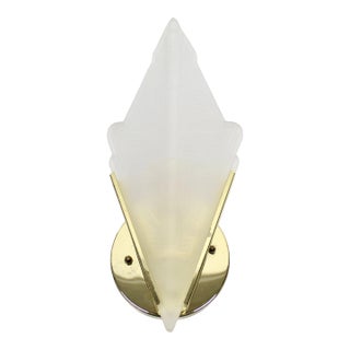 Vintage Art Deco Frosted Glass Wall Sconce For Sale