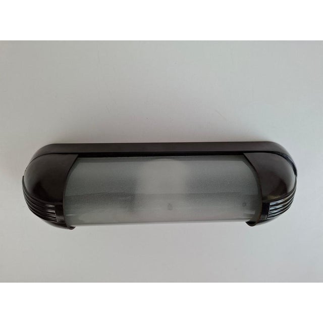 Art Deco Bakelite Wall Lamp with Frosted Glass, Czechoslovak, 1930s For Sale - Image 13 of 18