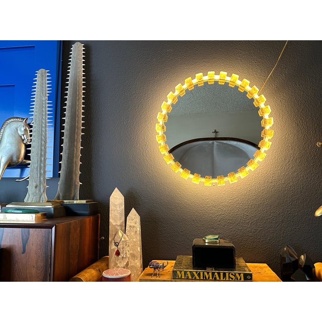 Illuminated Acrylic Vanity Mirror For Sale - Image 9 of 12