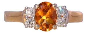 The Rocki: Citrine and Natural Diamond Ring in Yellow Gold