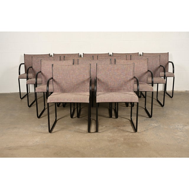 A rare and exceptional set of fourteen model 1407 Modern armchairs, club chairs, or dining captain chairs By Richard...