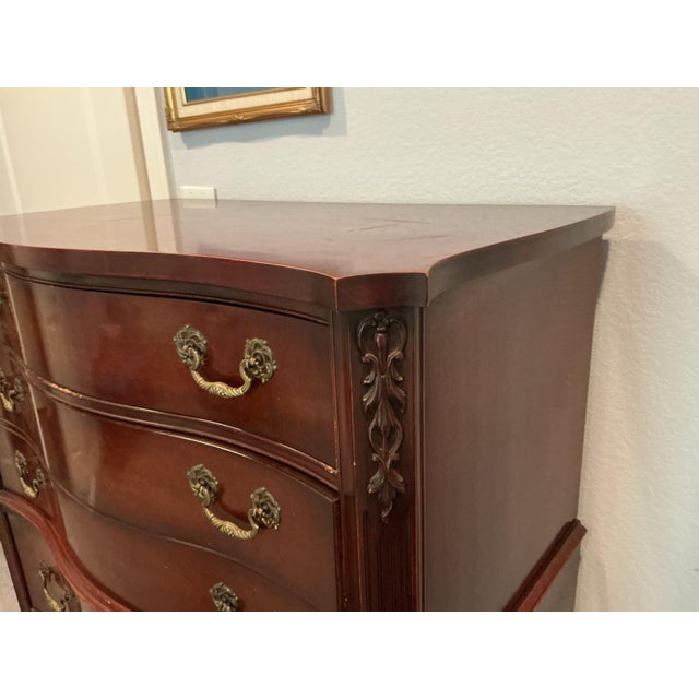 White Furniture 1940s Mahogany Chest on Chest 6 Drawers For Sale - Image 4 of 7