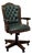 Chesterfield Office Chair in Green Leather For Sale