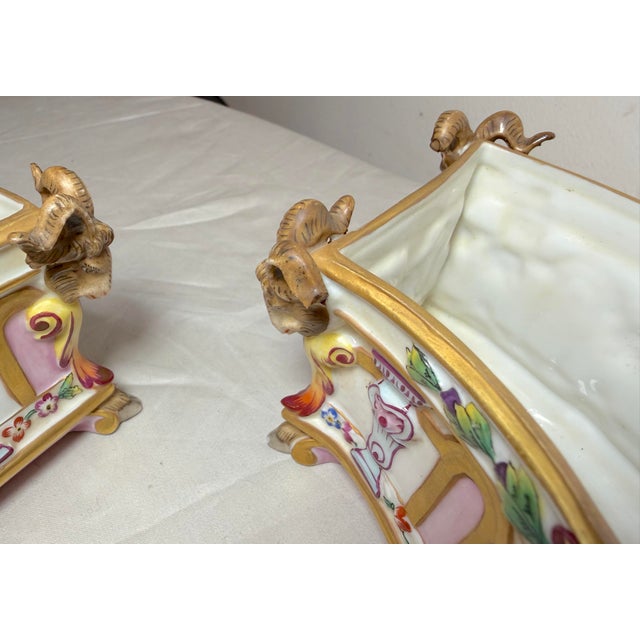 Antique 4 Piece Italian Capodimonte Porcelain Table Garniture Jardiniere Set For Sale - Image 15 of 18