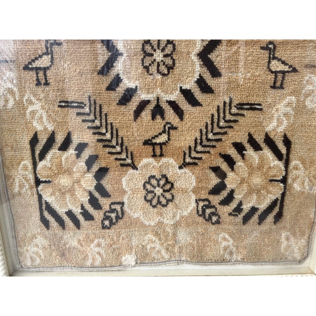 1920s 1920s Primitive Framed Persian Bird Rug Textile Shadow Box Artwork For Sale - Image 5 of 11