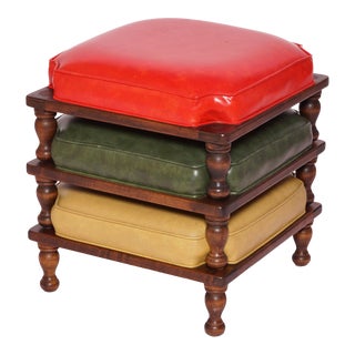 Mid 20th Century Vintage Ethan Allen Stacking Stools- Set of 3 For Sale