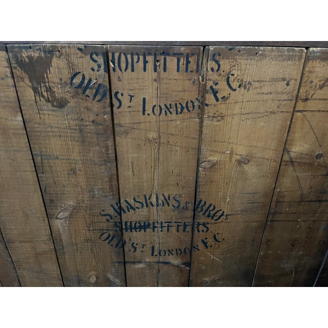 19th Century Vintage Mahogany Drapery Shop Drawers & Brass Hardware For Sale - Image 10 of 13