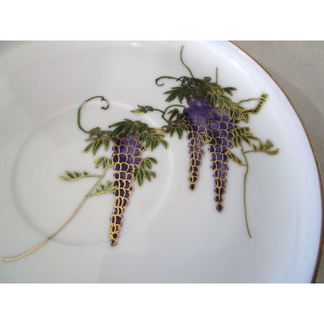 Vintage Koshida Wisteria Garland Geisha Lithophane Tea Cup & Saucer Set- 2 Pieces For Sale - Image 9 of 13