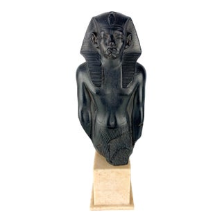 Vintage Alva Studios Louvre Reproduction Sculpture Egyptian Pharaoh Amenemhat For Sale