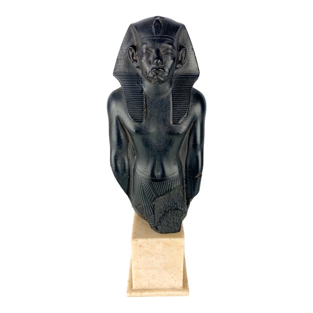 Vintage Alva Studios Louvre Reproduction Sculpture Egyptian Pharaoh Amenemhat For Sale