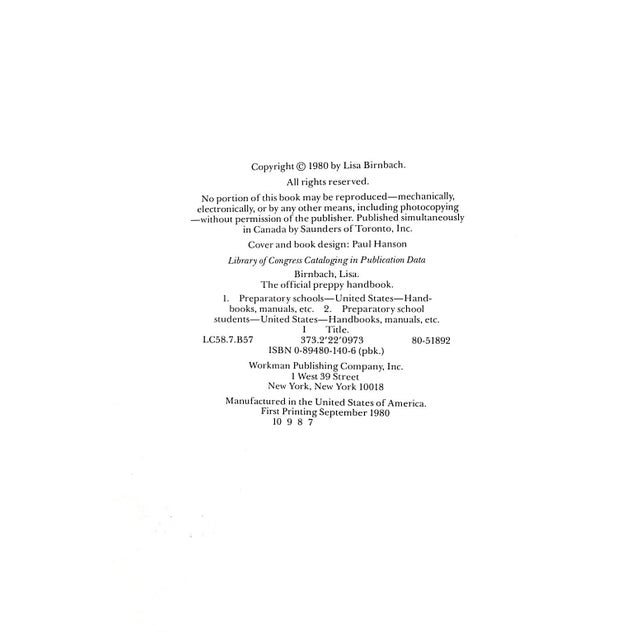 "The Official Preppy Handbook" 1980 Birnbach, Lisa (Inscribed) For Sale In New York - Image 6 of 15