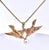 1950s Double Bird Brooch Pendant W/Pearl 14k For Sale - Image 4 of 9