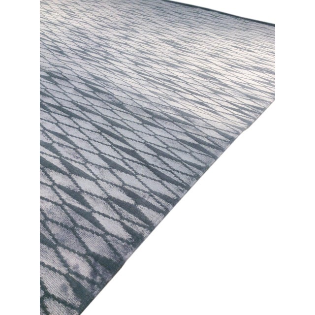 Modern Pasargad Home Modern Blue Silk & Wool Area Rug, 8' 2'' X 10' 0'' For Sale - Image 3 of 4