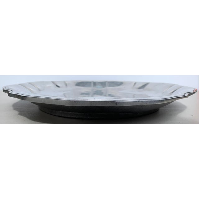 Traditional 1970s Aluminum Oval Serving Platter For Sale - Image 3 of 6