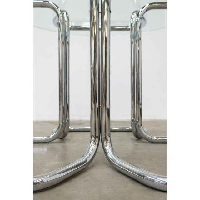 Vintage Round Glass Table with Chairs and Coffee Table, 1970s, Set of 6 For Sale - Image 6 of 18