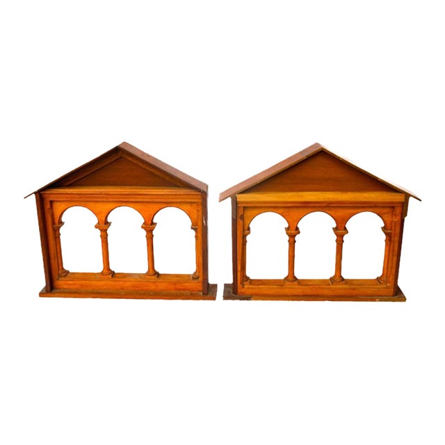 Antique Large Wooden Classical Architectural Pediments—A Pair For Sale