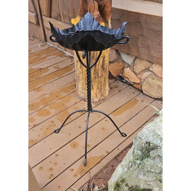 Vintage Twisted Stem Wrought Iron Plant Stand For Sale In Charlotte - Image 6 of 12
