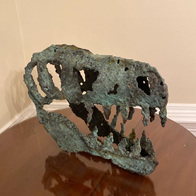 Beautiful Artist Made Bronze dinosaur head that was Made by a local Atlanta artist Johnny Barandon nice brass and bronze...