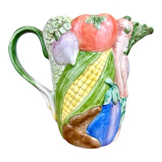 Vintage Fritz and Floyd Decorative Vegetable Motif 1-3/4 Quart Pitcher For Sale